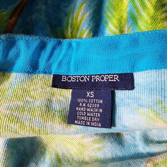 Boston Proper XS Drawstring Waist Cotton Tropical Cruise Ruffle Hem Resort Skirt - Picture 6 of 6